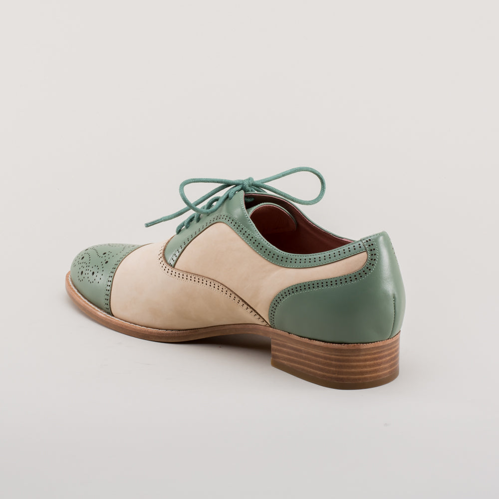 Dandy Men's Vintage Cap Toe Oxfords (Sage/Buff)