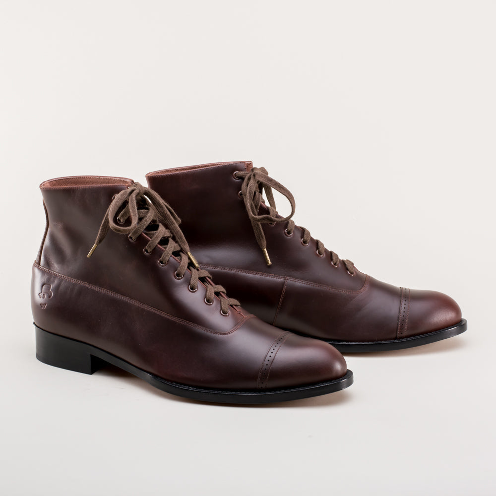 Noble Men's Vintage Lace-Up Boots (Cordovan)