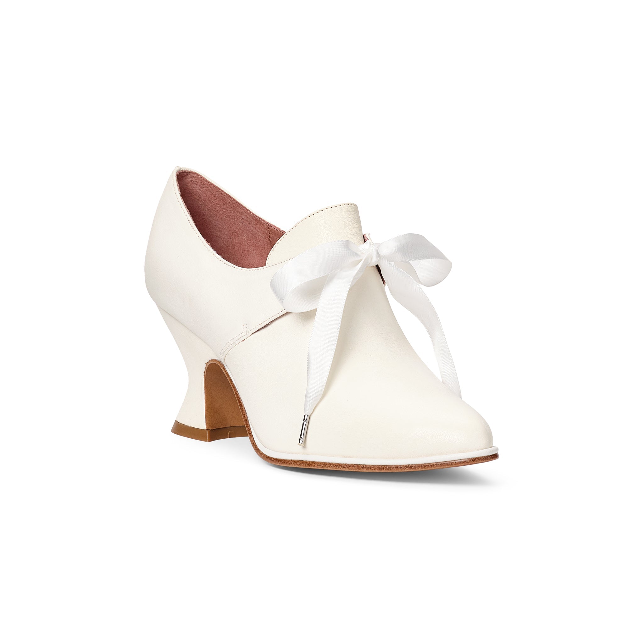 Pompadour 18th Century Leather Shoes (Ivory)